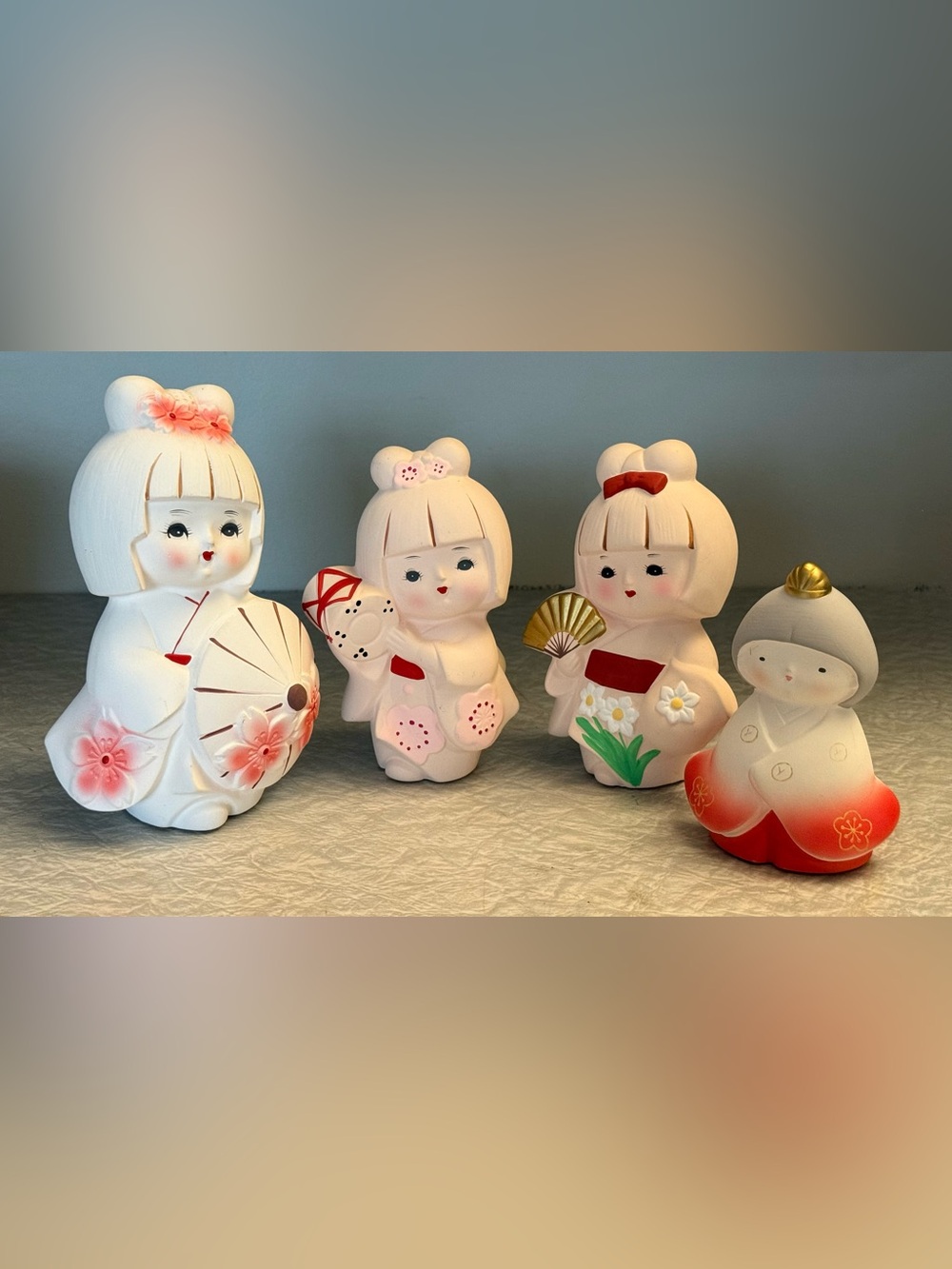 Vintage Hakata Bisque Porcelain Figures